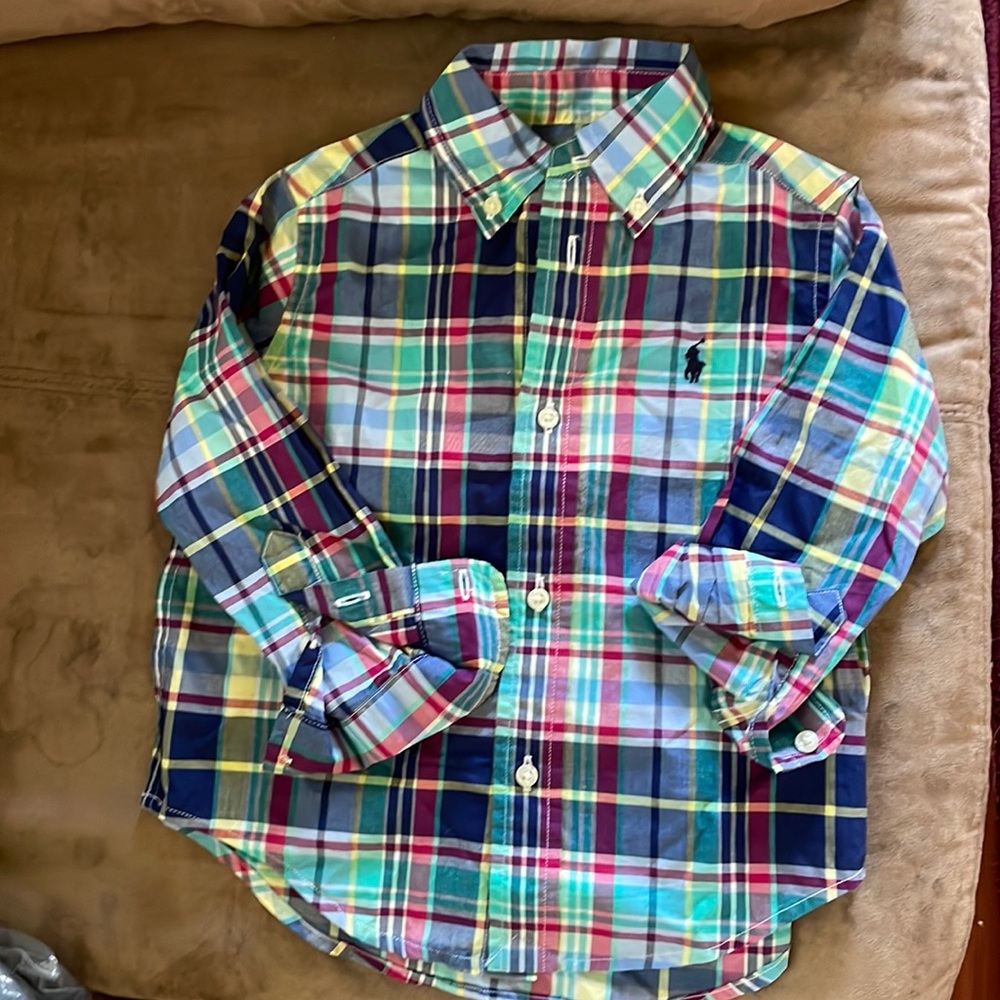 Plaid Ralph Lauren boys 2t button down